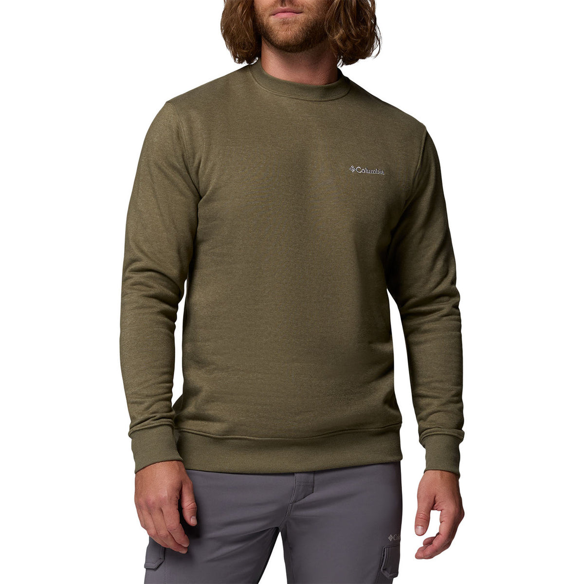 Image of the Columbia Hart Mountain II Crew Sweatshirt in Stone Green Heather