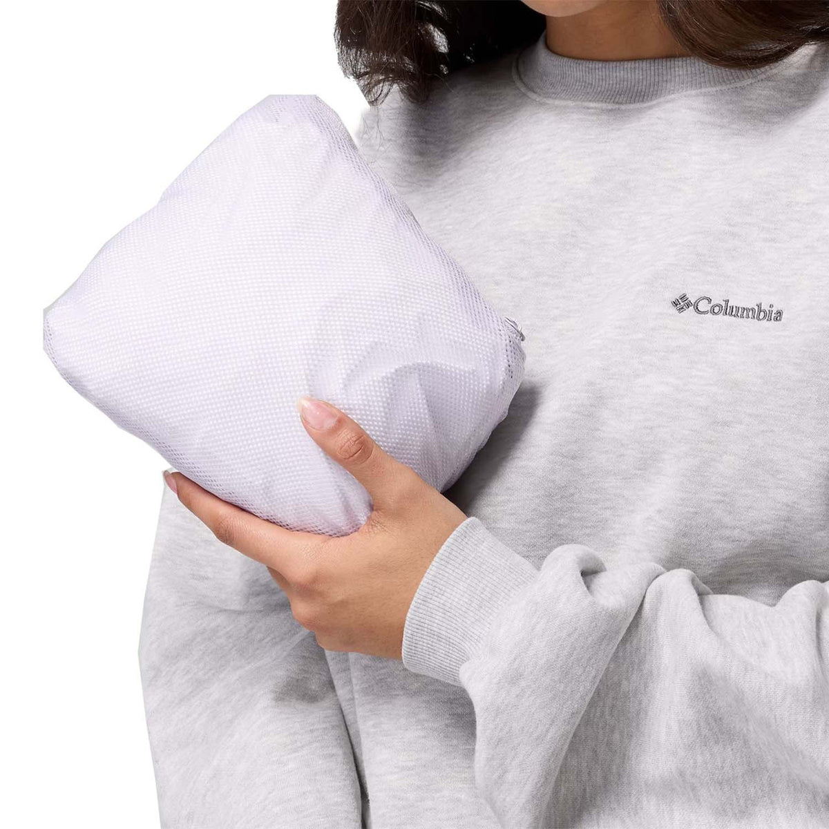 Folded Pocket Image of the Columbia Women's Arcadia II Rain Jacket.