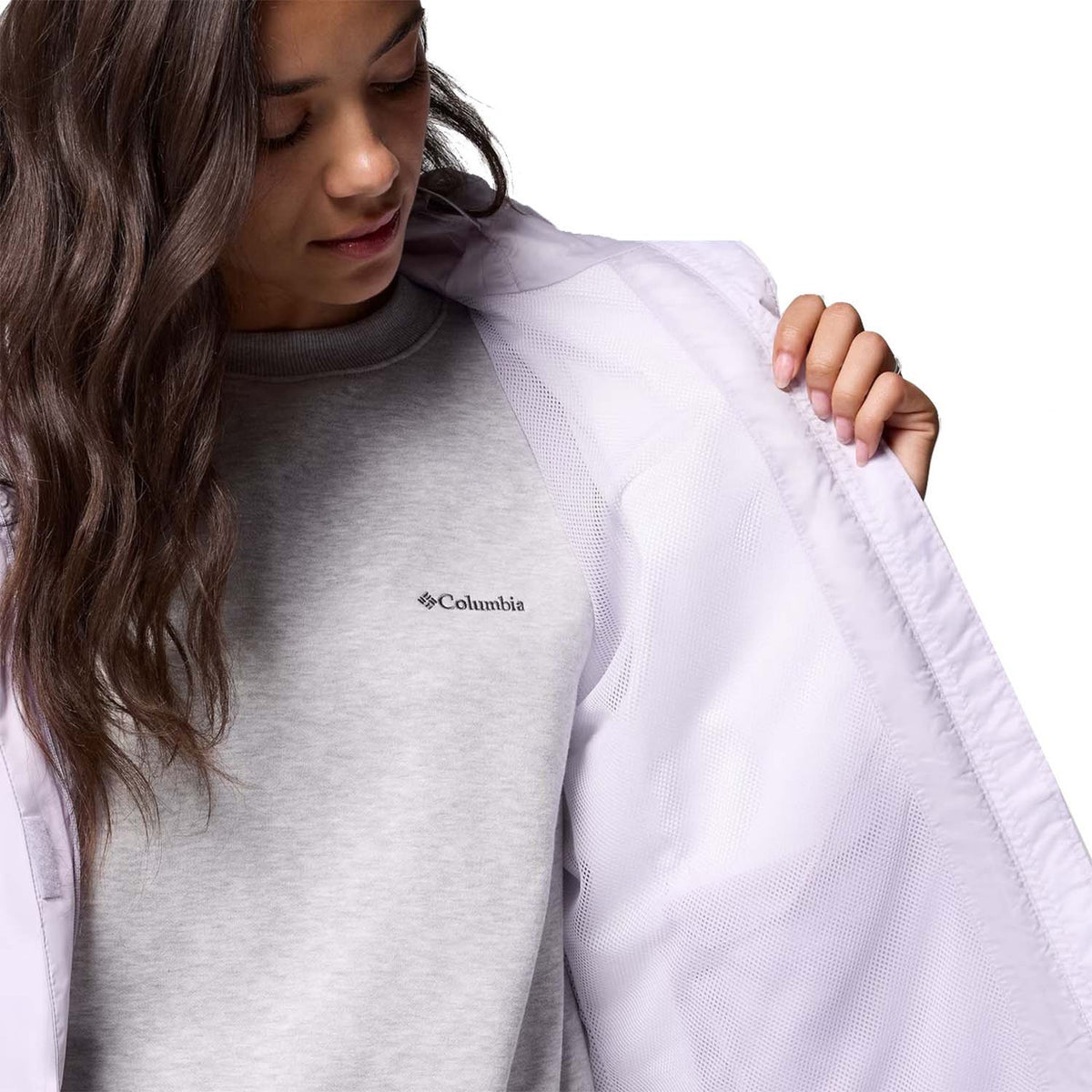 Inside Fabric Image of the Columbia Women's Arcadia II Rain Jacket.