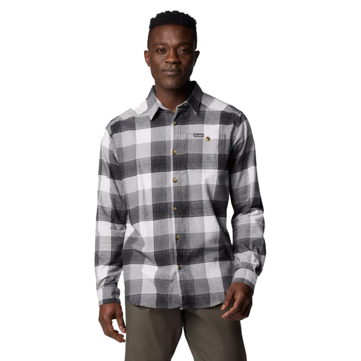 Columbia Men's Cornell Woods Flannel Long Sleeve Shirt - City Grey Ombre Buffalo