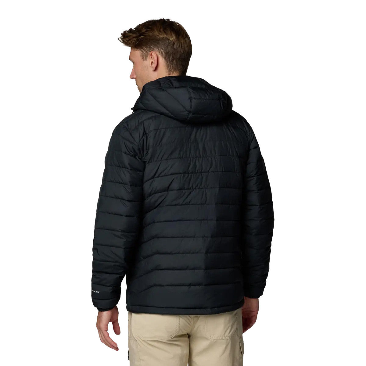 Columbia Men's Powder Lite II Hooded Jacket Back Image in Black