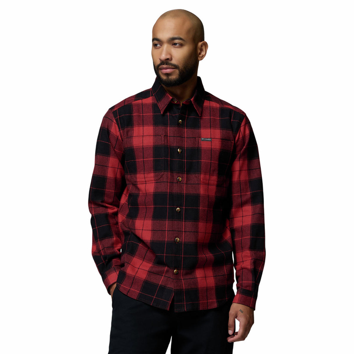 Image of the Pitchstone Stretch Flannel Shirt in Red Oxide Macro Tartan
