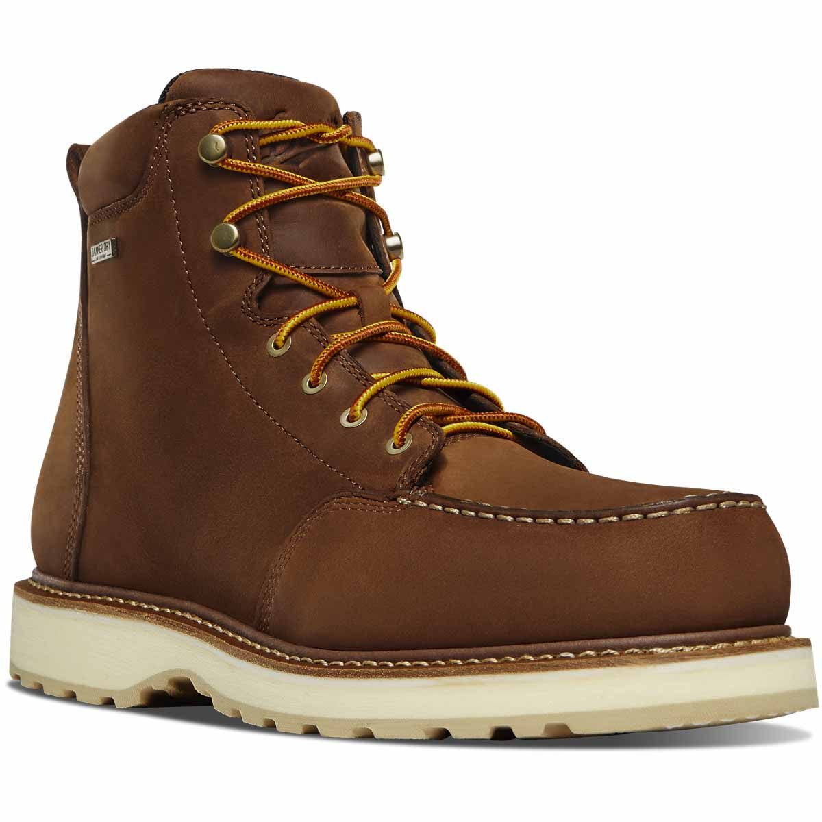 Danner Cedar River Moc Toe 6" Brown Work Boot Angled Image
