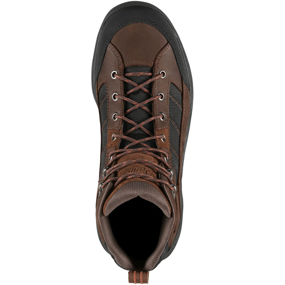 Top image of the Danner Radical 451 5" Hiking Boot, Dark Brown/Red.