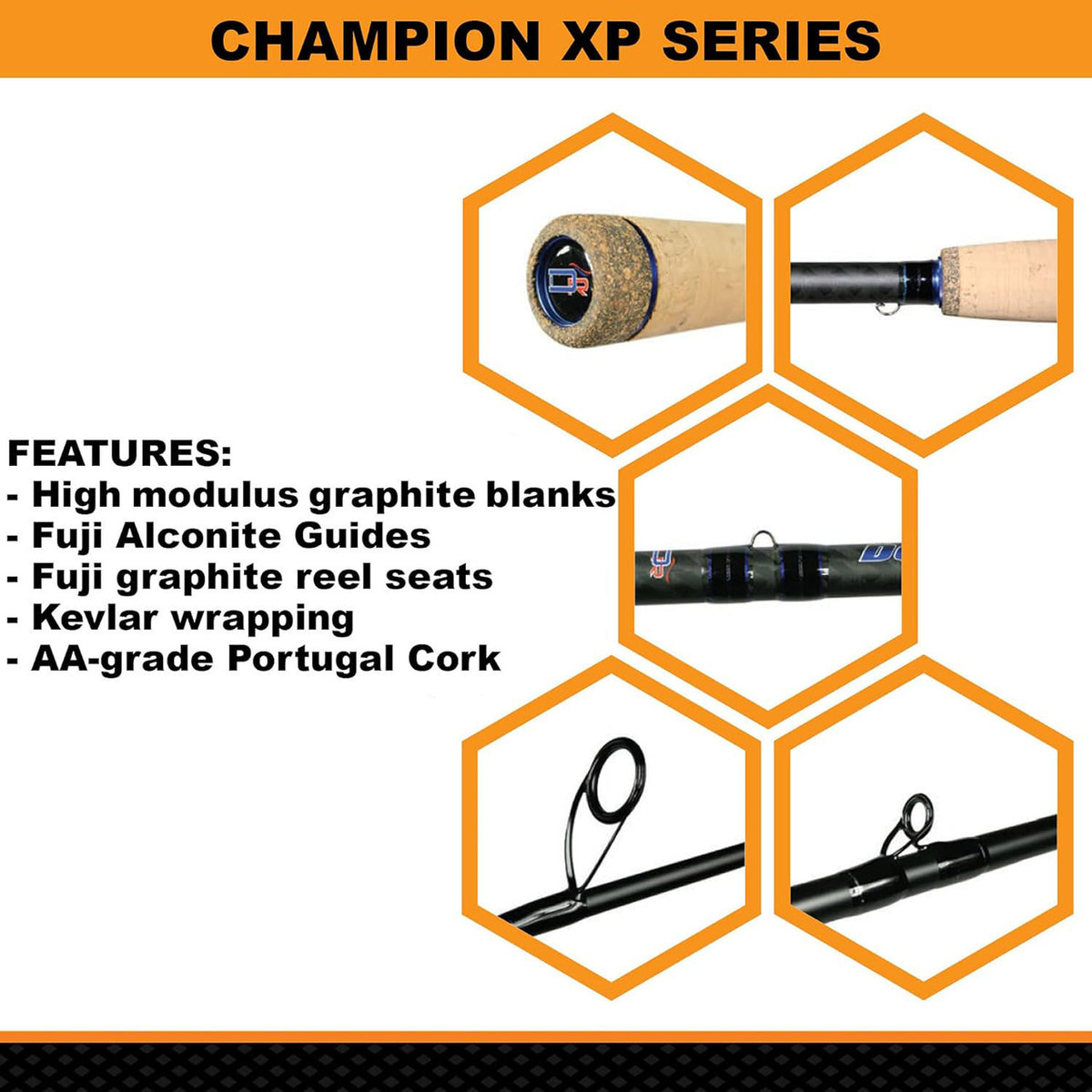 Dobyns Champion XP Glass Casting Rod Features Image