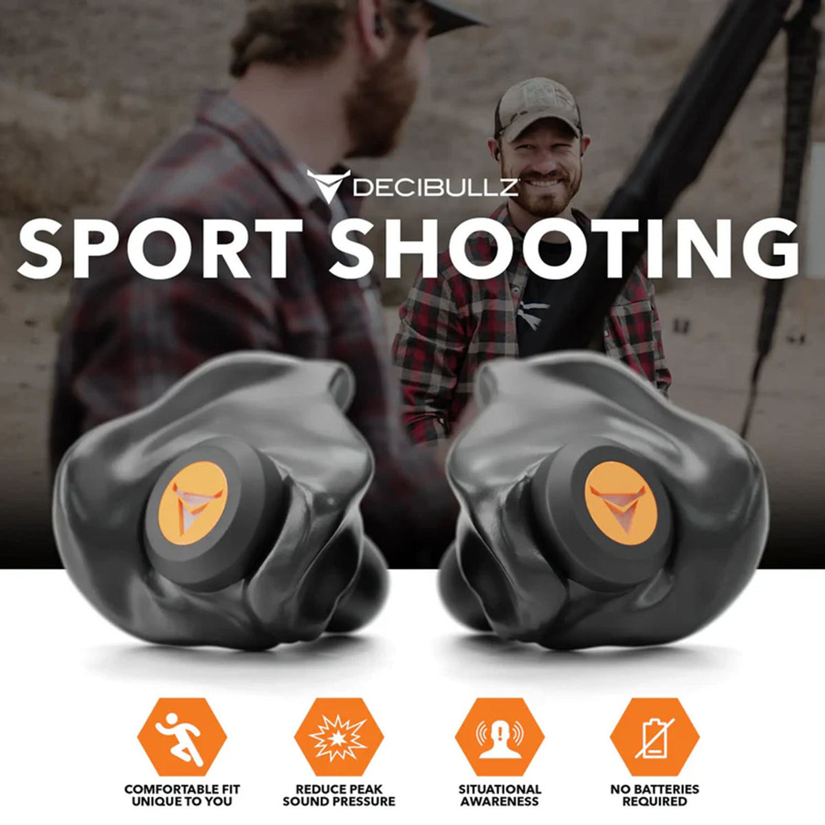 Decibullz Custom Molded Percussive Filter Earplugs Use Image