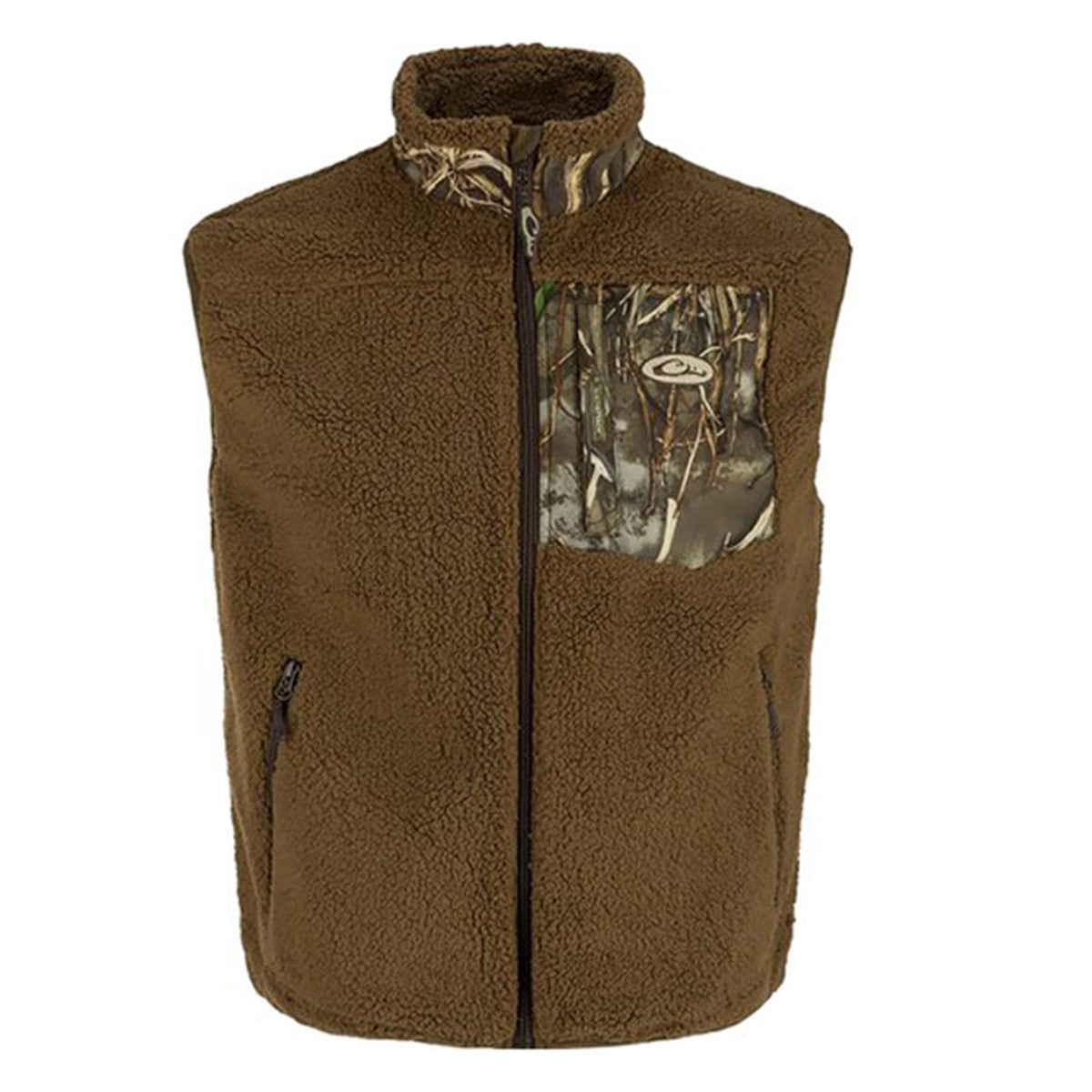 Drake Waterfowl MST Sherpa Fleece Hybrid Liner Vest Image in Realtree Max 7