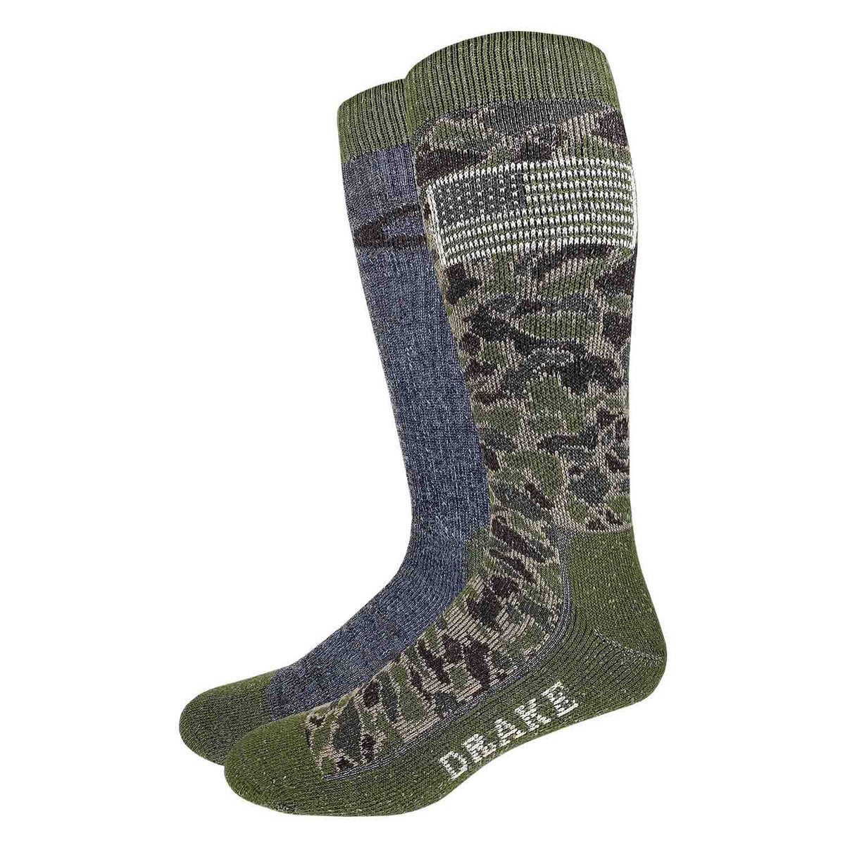 Drake Waterfowl Ameri-Camo Merino Wool Blend Boot Sock, 2 Pack Image