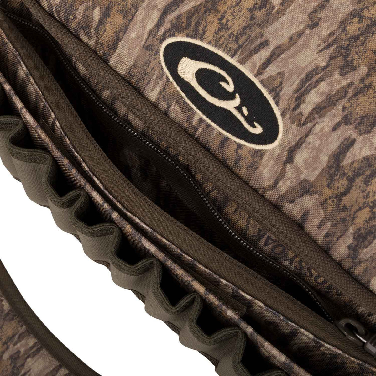 Drake Waterfowl Tree-Hugger Shoulder Bag Front Pouch Image in Mossy Oak Bottomland