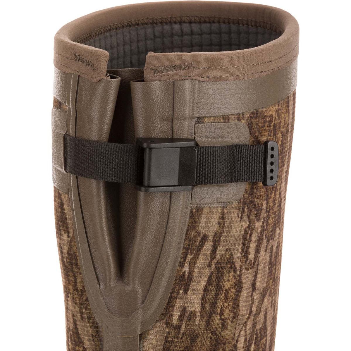 Drake Waterfowl BMF1600 17" Insulated Rubber Boots Calf Strap Image in Mossy Oak Bottomland