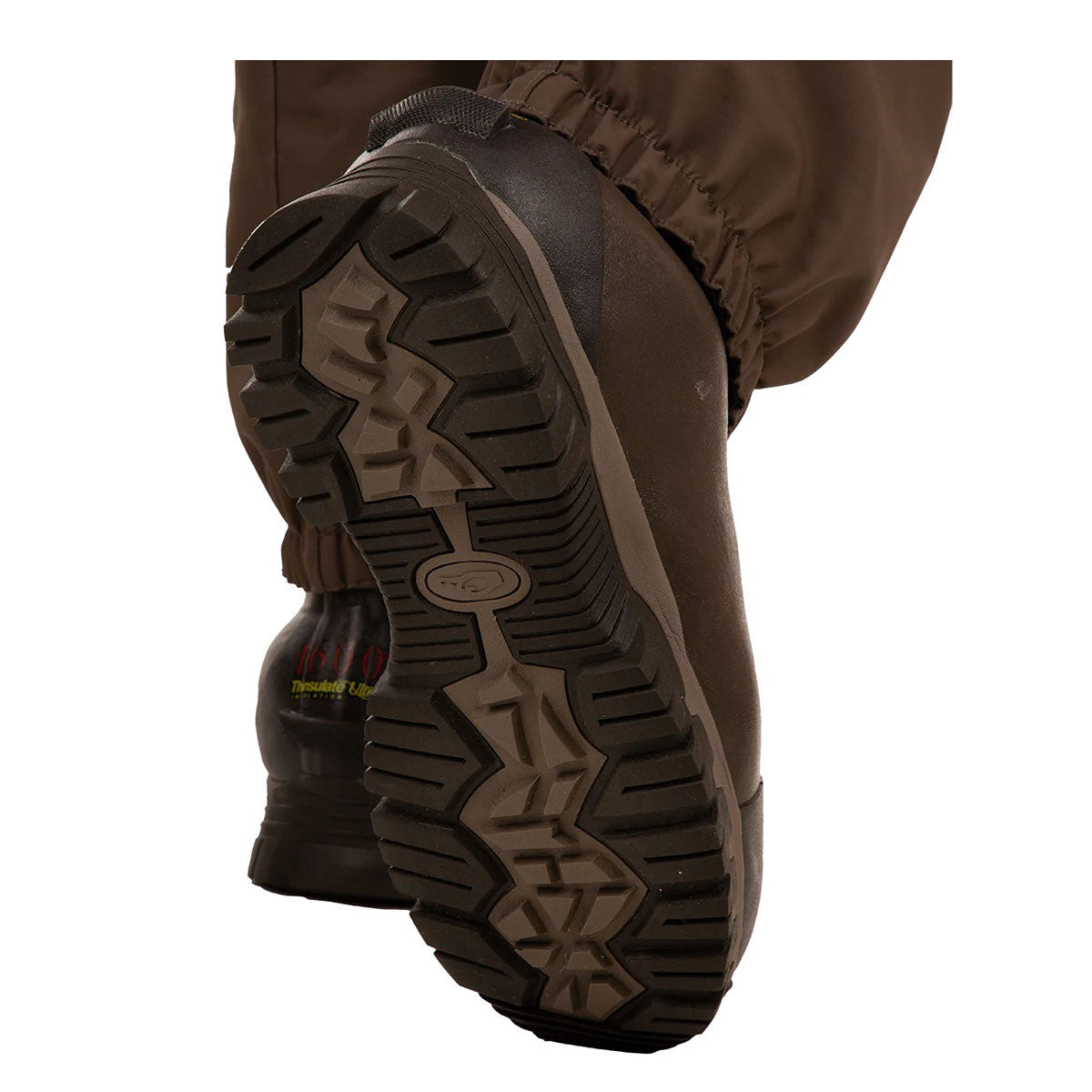 Drake Uninsulated Guardian Elite HND Front Zip Wader Boot Sole Image in Mossy Oak Bottomland