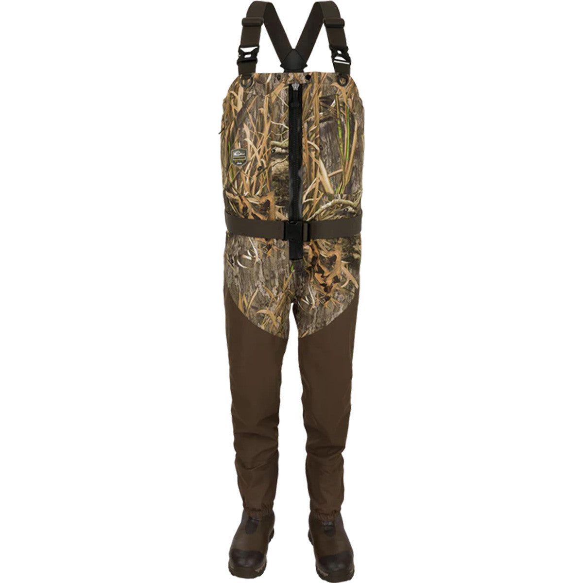 Drake Uninsulated Guardian Elite HND Front Zip Wader Image in Mossy Oak Habitat