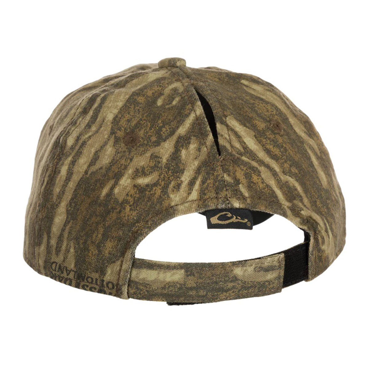 Drake Waterfowl Women's Camo Ponytail Cap Back Image in Mossy Oak Bottomland