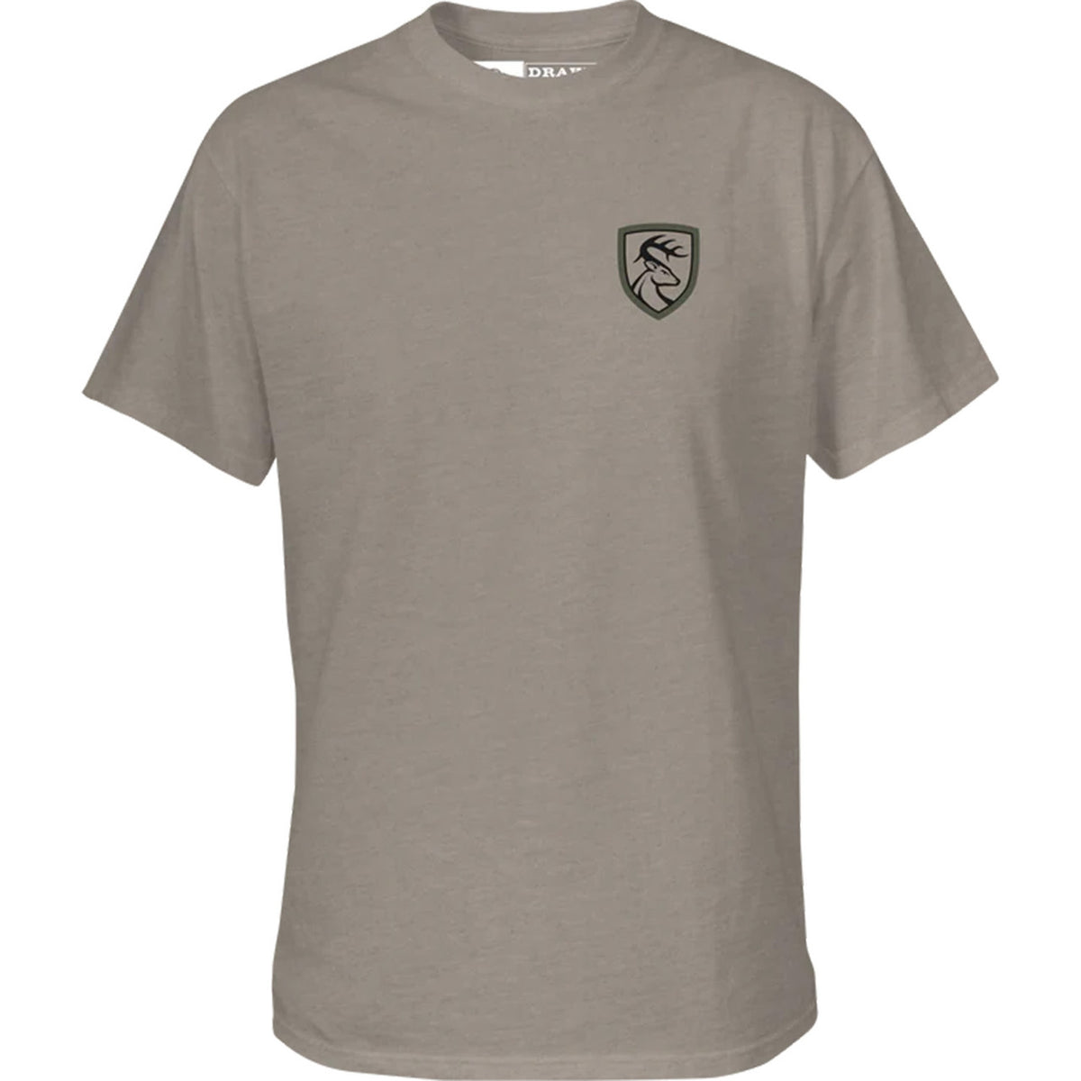 Drake Non-Typical Built to Hunt T-Shirt - Island Fossil Heather Front image