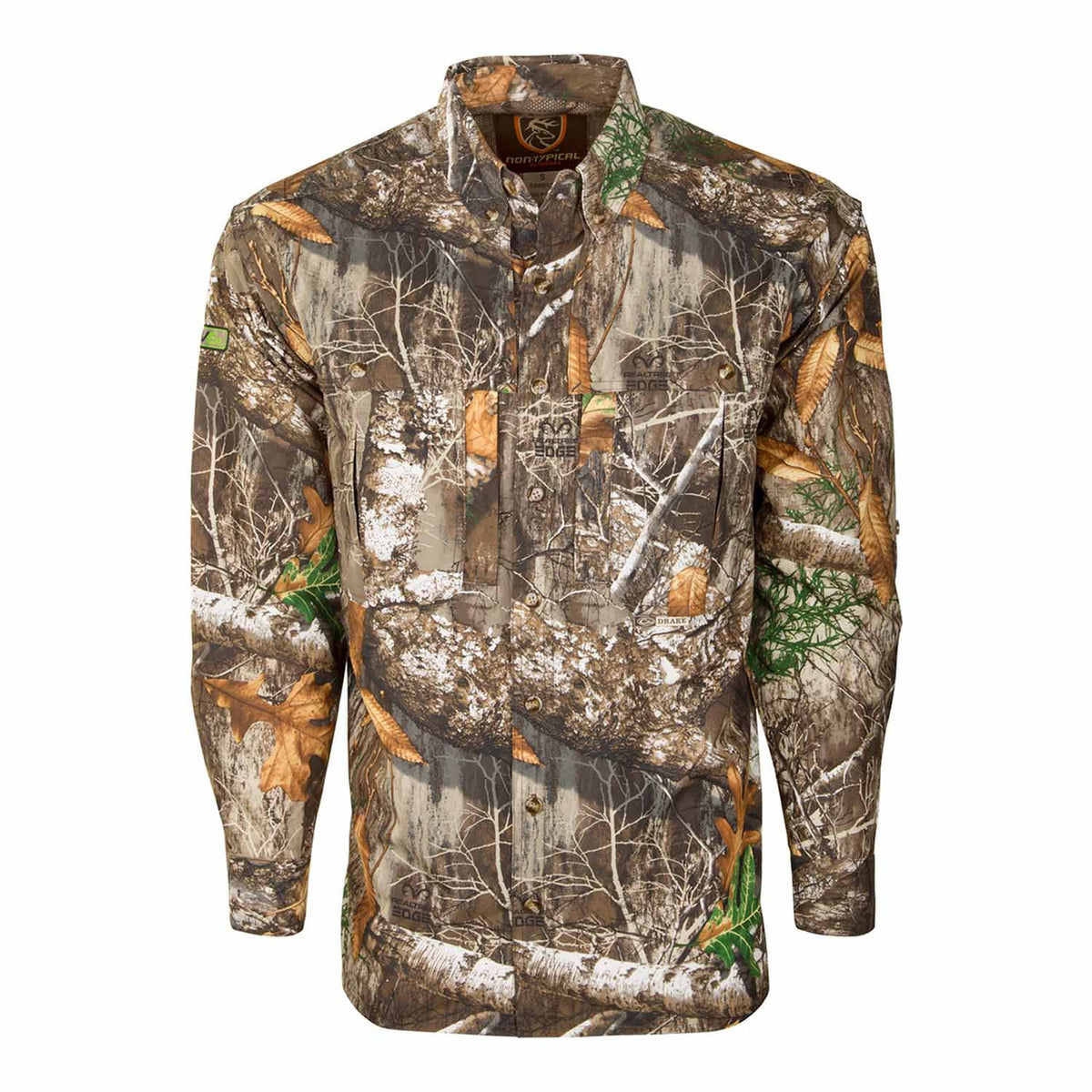 Drake Waterfowl Dura-Lite Long Sleeve Shirt with Agion Image in Realtree Edge