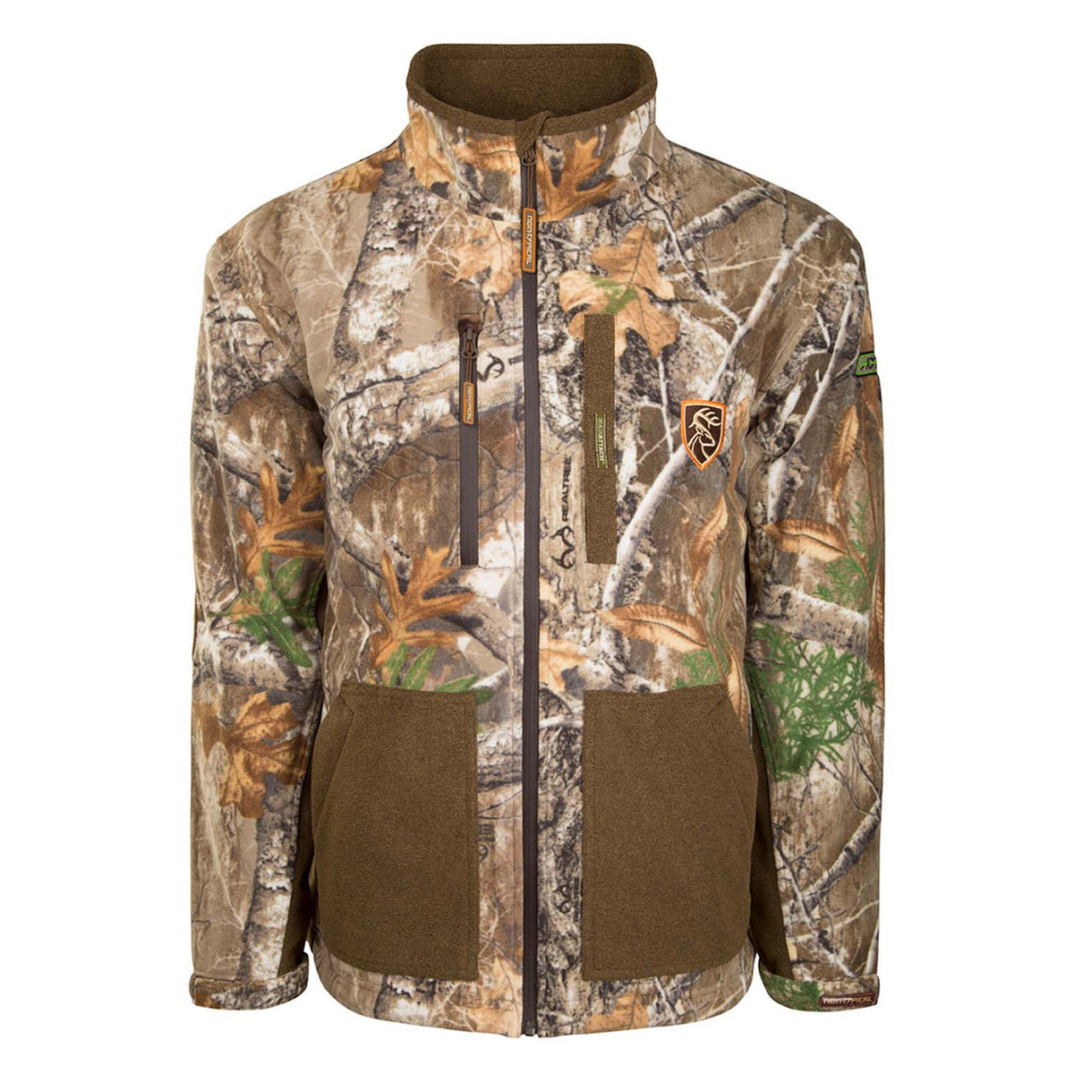 Drake Hydrohush Heavyweight Full Zip Jacket with Agion Active XL Image in Realtree Edge