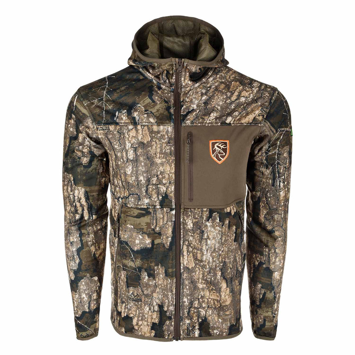Drake Waterfowl Performance Full Zip Fleece Hoodie with Agion Active XL Image in Realtree Timber