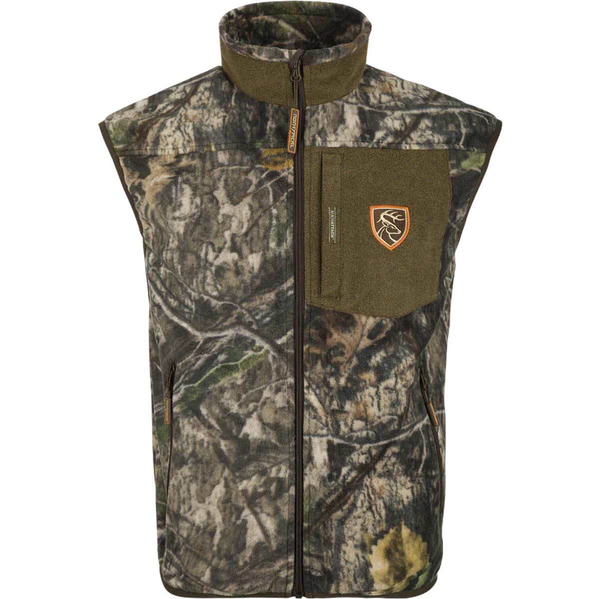 Drake Waterfowl Windproof Layering Vest with Agion Active XL Image in Mossy Oak DNA