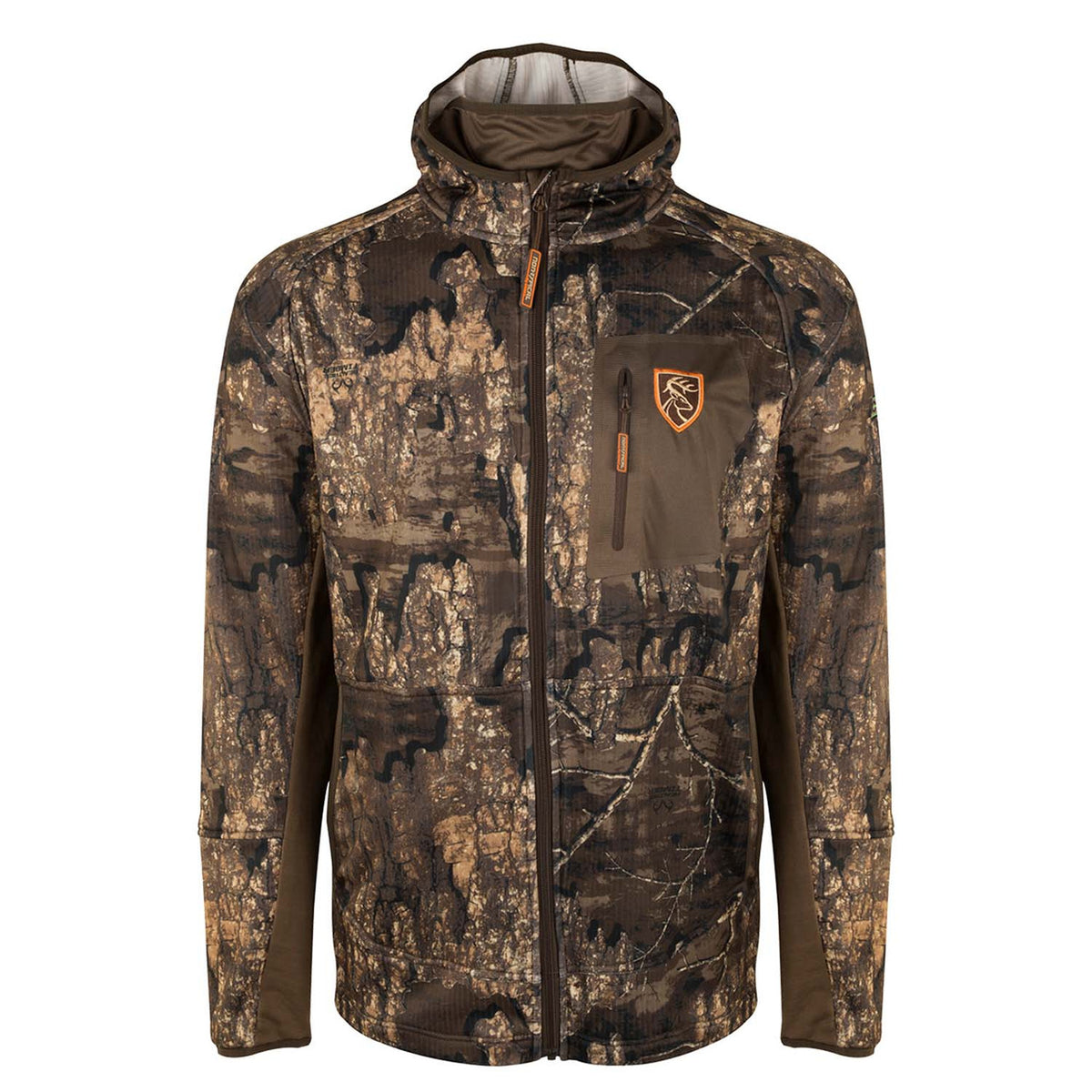 Drake Waterfowl Pursuit Full Zip Hoodie with Agion Active XL Image in Realtree Timber