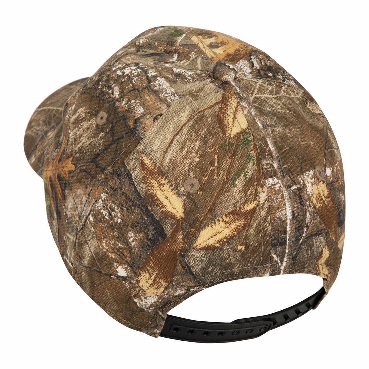 Drake Waterfowl Non-Typical Big Game Technology Patch Camo Twill Cap Back Image in Realtree Edge