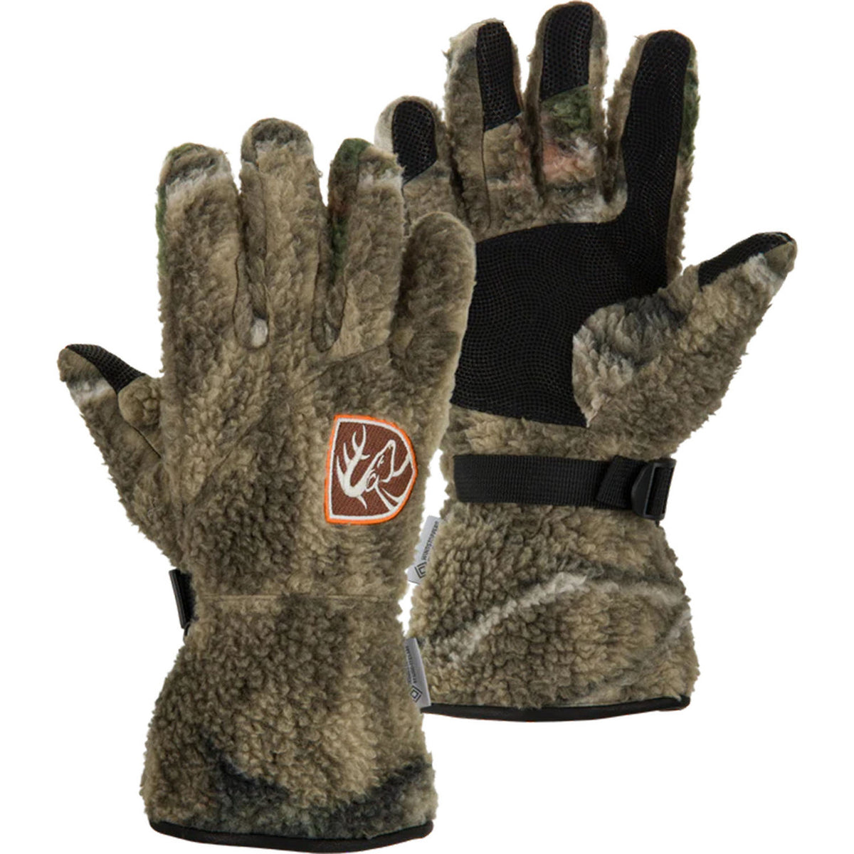 Drake Non-Typical MST Windstopper Fleece Camo Shooter's Gloves Image in Mossy Oak Country Roots