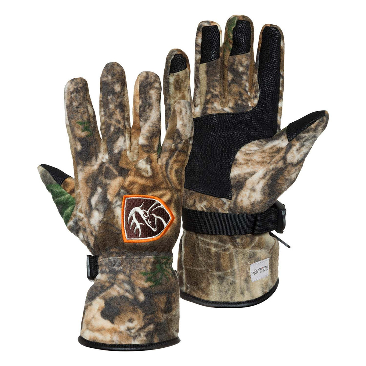 Drake Non-Typical MST Windstopper Fleece Camo Shooter's Gloves Image in Realtree Edge