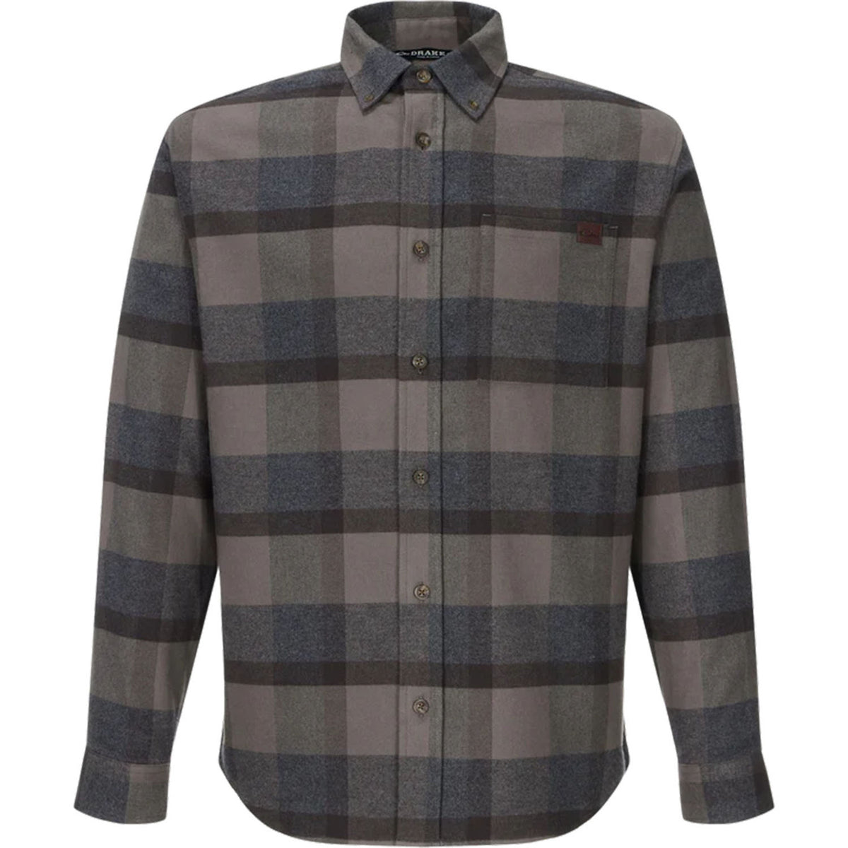 Image of the Drake Waterfowl Autumn Flannel Long Sleeve Shirt in Licorice