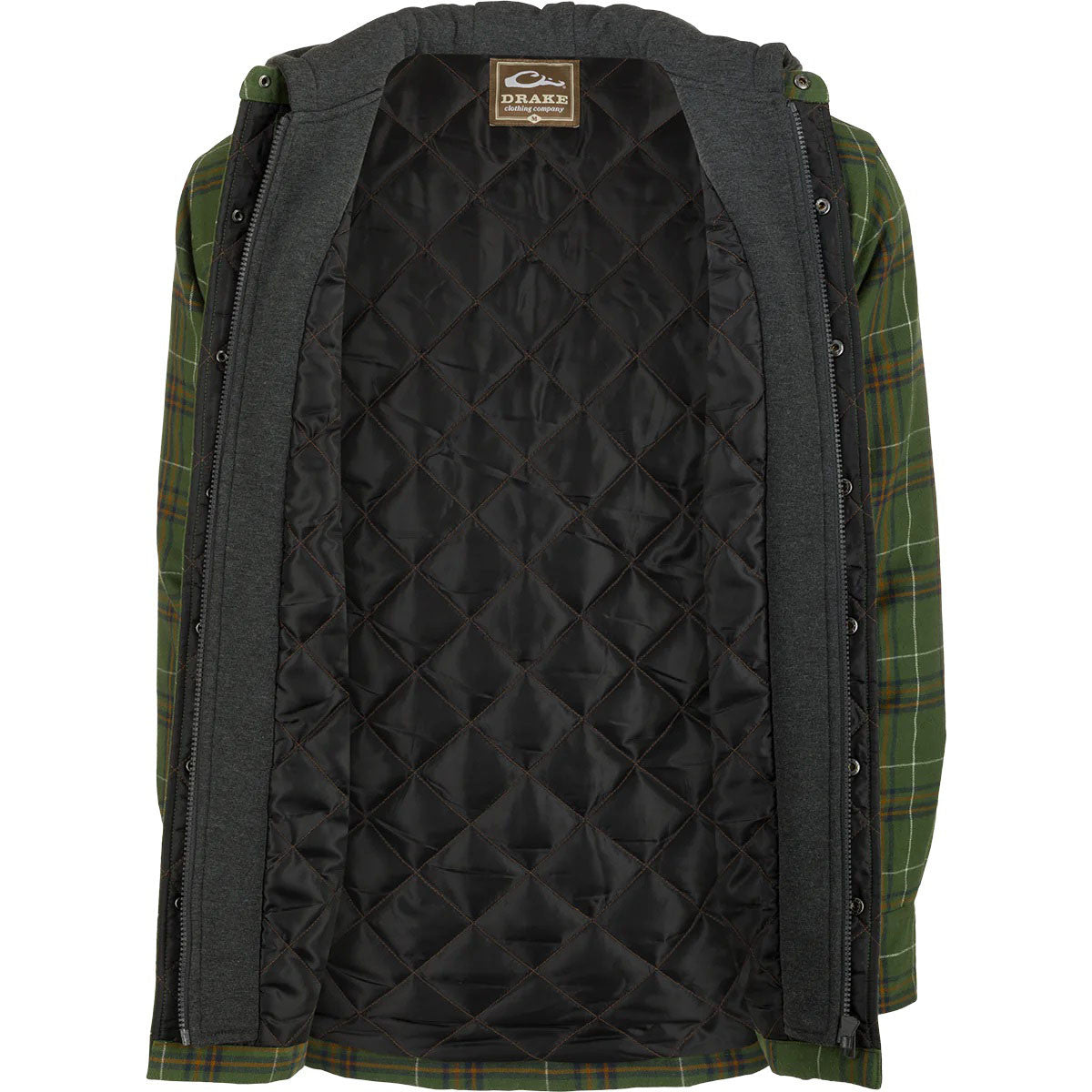 Lining Image of the Drake Waterfowl The Campfire Flannel Hoodie.