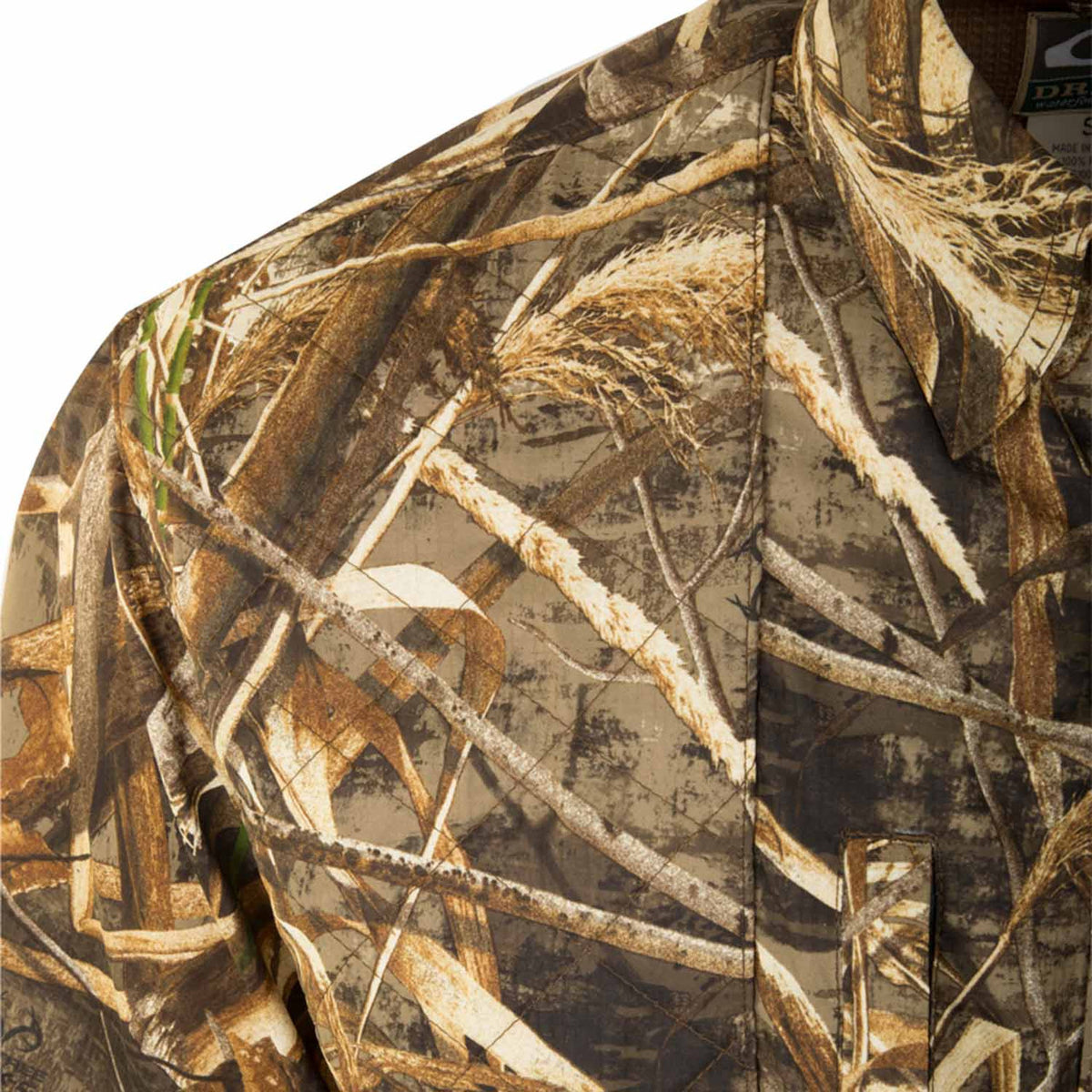 Drake Waterfowl Short-Sleeve Shooter's Shirt Padded Shoulder Image in Realtree Max 5