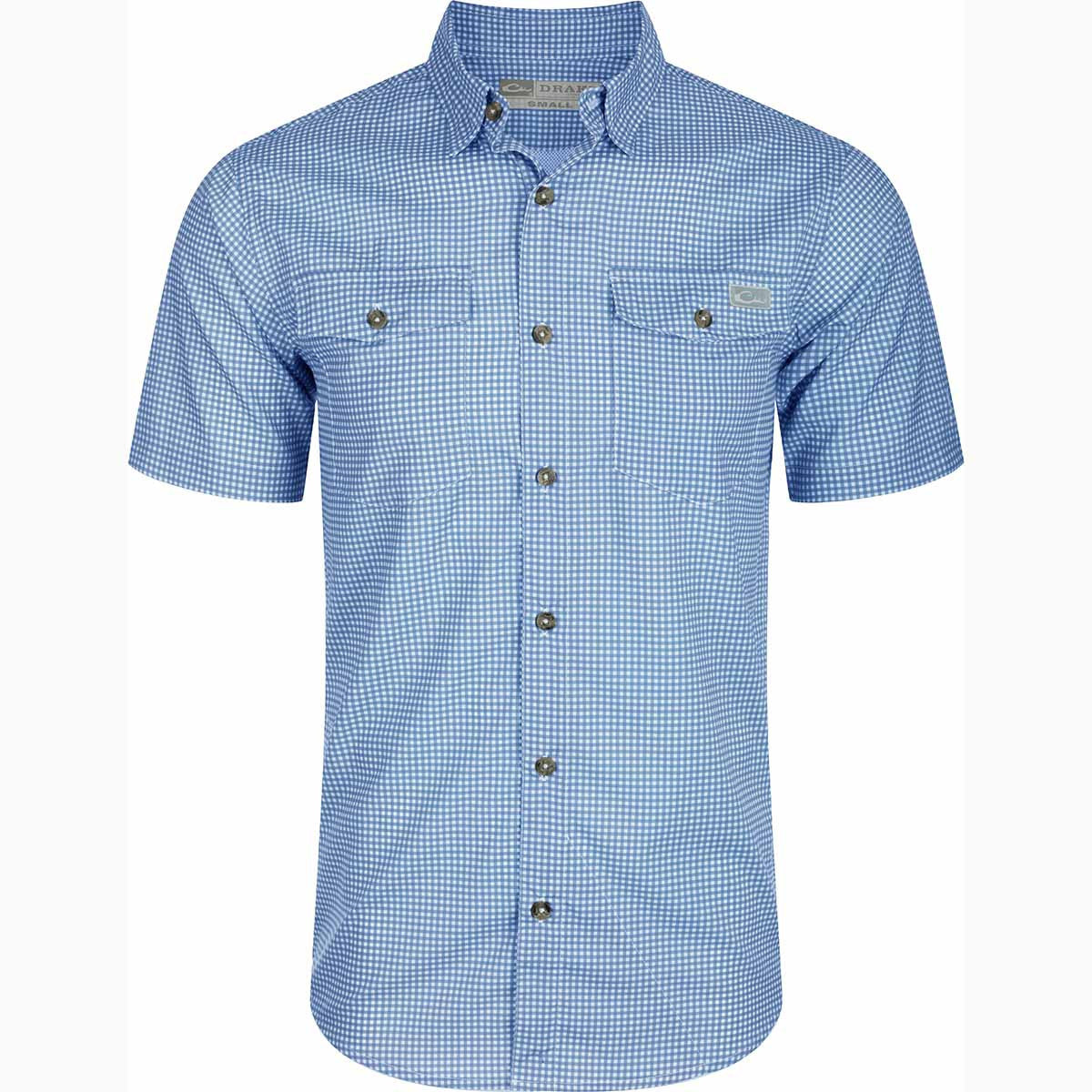 Drake Frat Button Down Gingham Check Short Sleeve Shirt Image