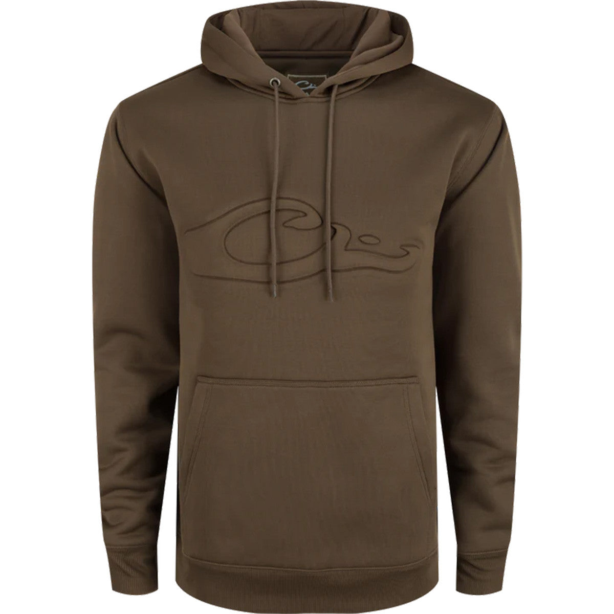 Drake The Back Eddy Embossed Solid Hoodie - Chocolate Chip