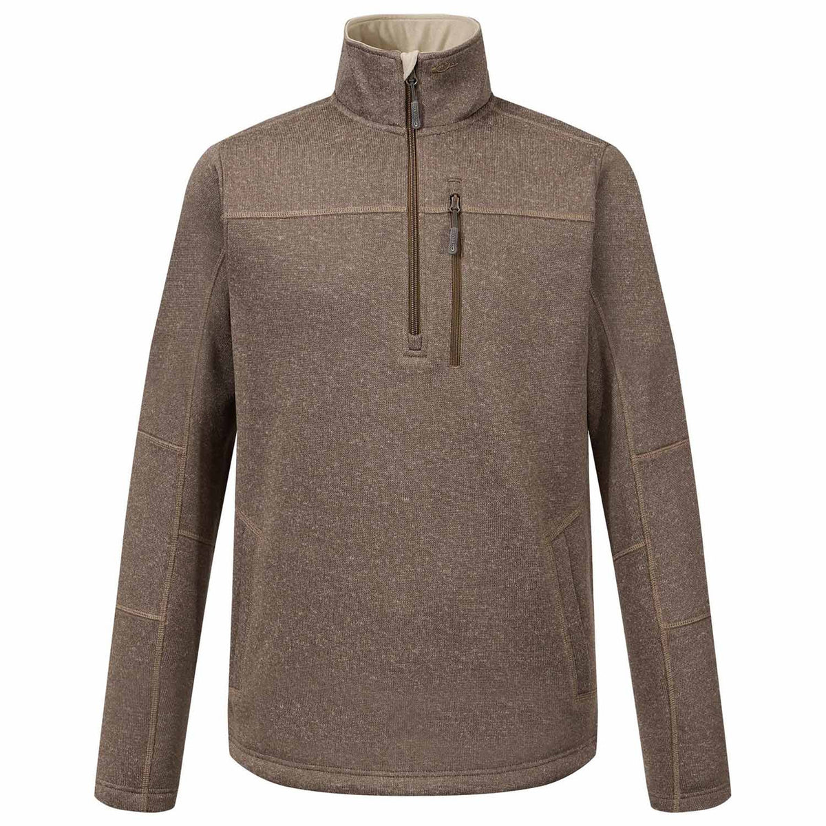 Drake Waterfowl Fall Brake Sweater Fleece Half Zip Pullover Image in Dark Earth