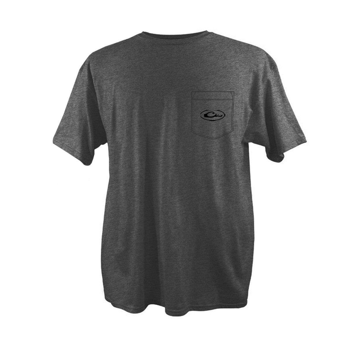 Drake Waterfowl Retro Canada Goose Short-Sleeve Tee Front Image in Graphite Heather
