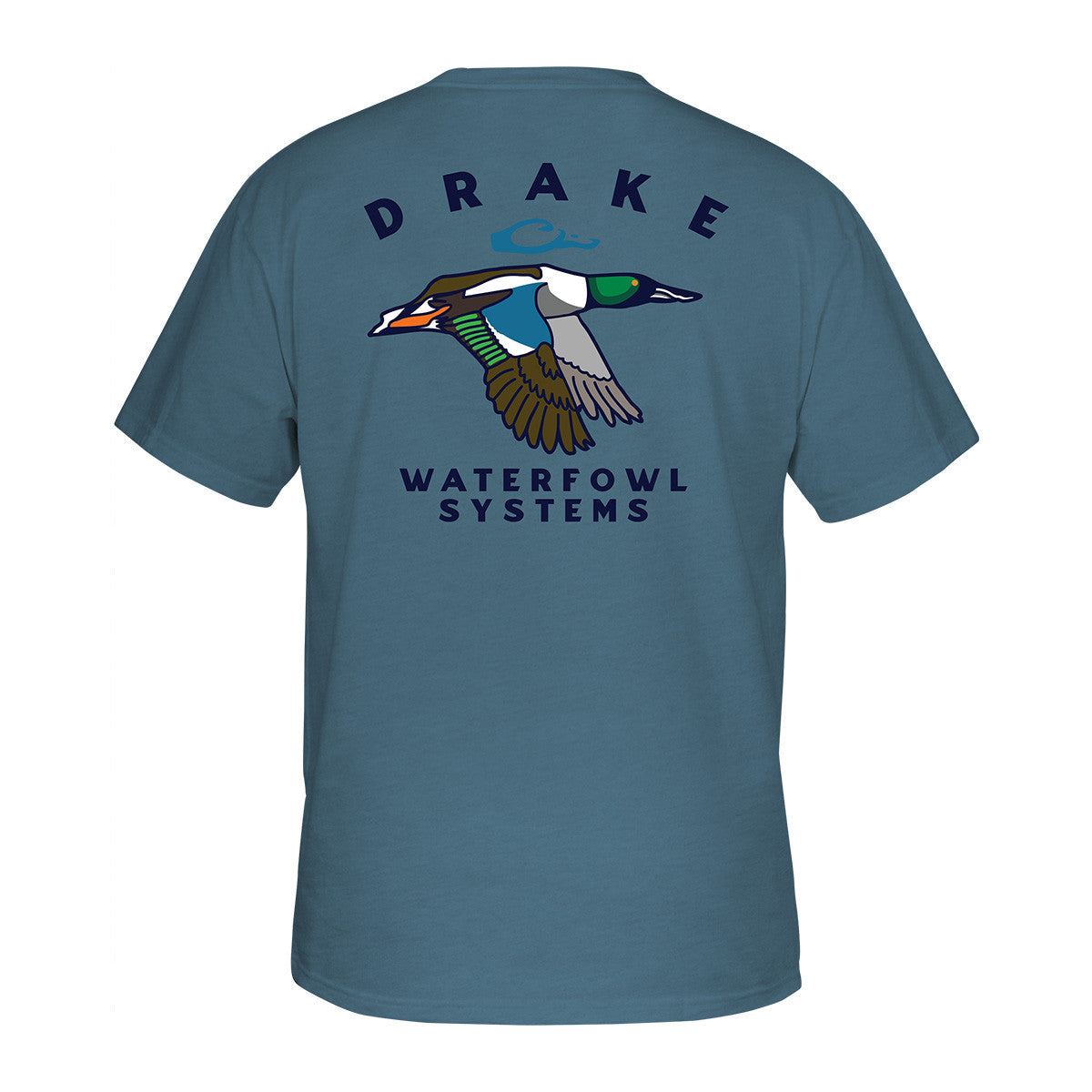 Drake Waterfowl Retro Northern Shoveler Short-Sleeve Tee - Coronet Blue Light Heather Image