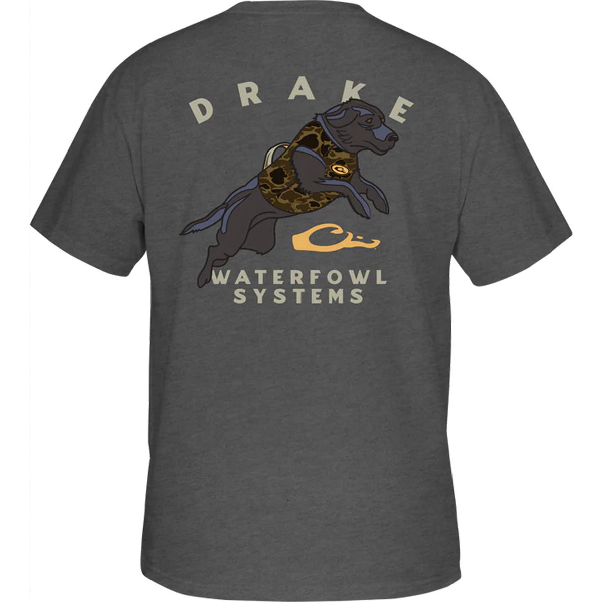 Drake Retro Black Lab T-Shirt image in Graphite Heather