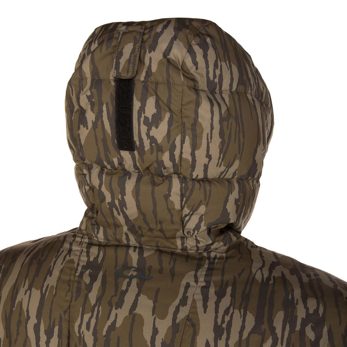 Back of Hood Image of the Drake Waterfowl BMF Down Jacket.
