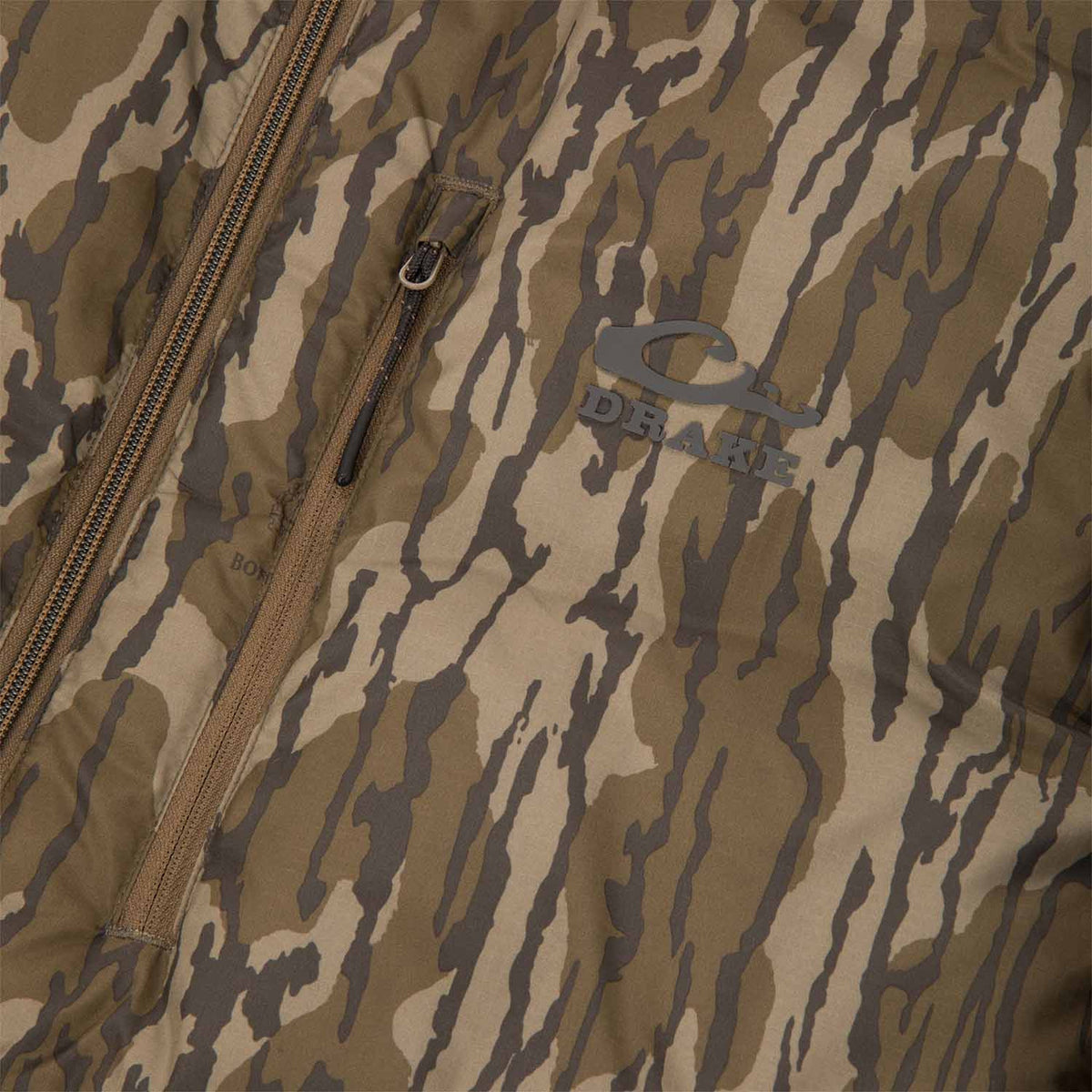 Chest Pocket Image of the Drake Waterfowl BMF Down Jacket.