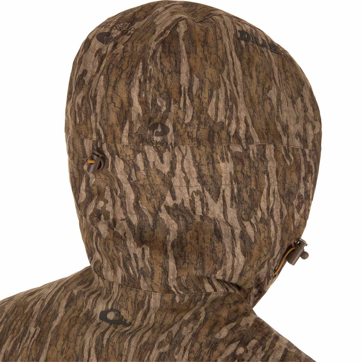 Drake Waterfowl LST BMF Eqwader Full Zip Jacket Back of Hood Image.