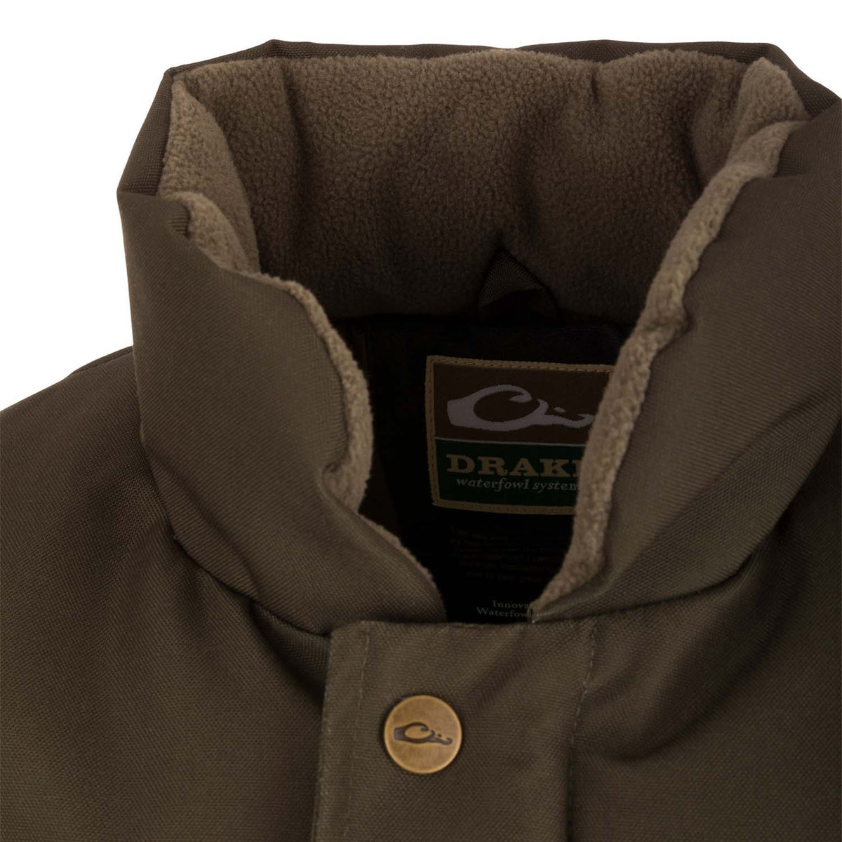 Drake Waterfowl Throwback80 Featherless Puffer Jacket Fleece Collar Image