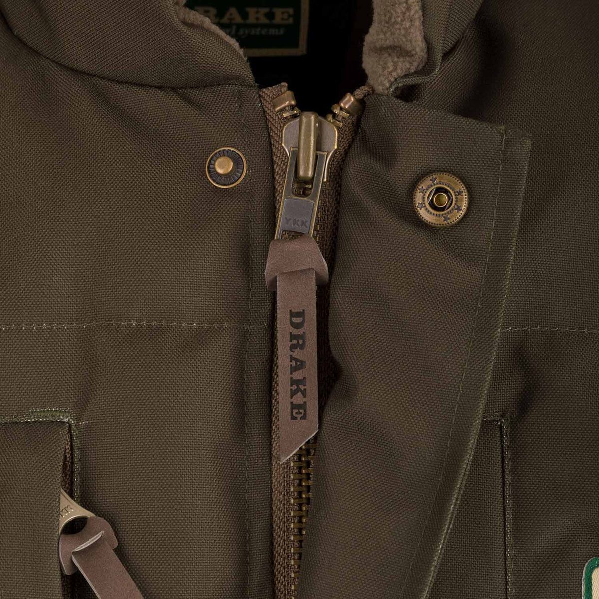 Drake Waterfowl Throwback80 Featherless Puffer Jacket Zipper Image