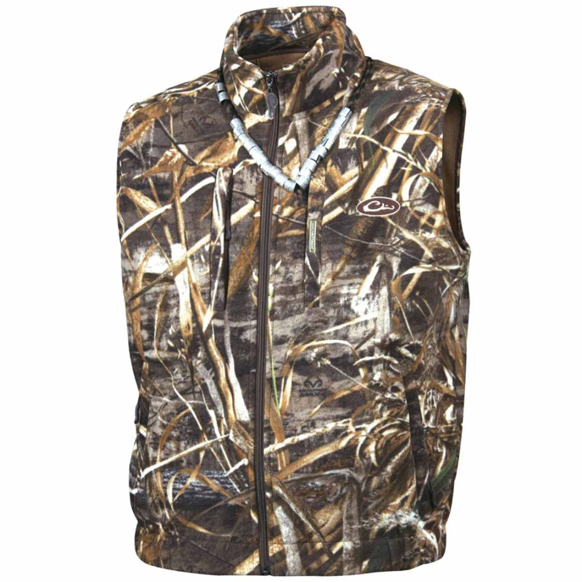 Drake Waterfowl MST Windproof Layering Vest Image in Realtree Max 5