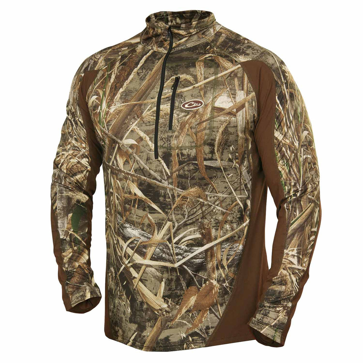 Drake Waterfowl LST Base Layer Quarter-Zip Top Image in Realtree Max 5