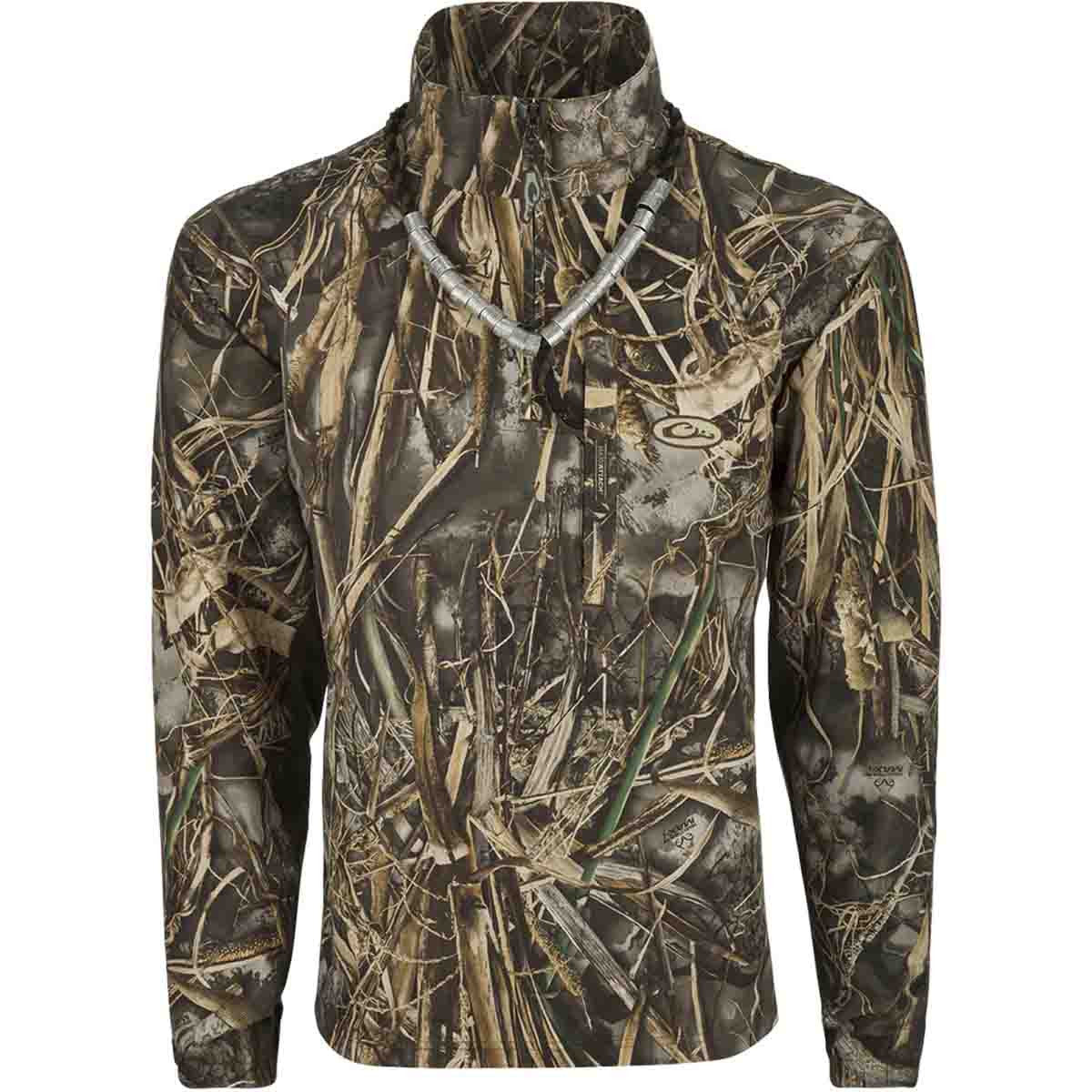 Drake Waterfowl EST 1/4 Zip Pullover Hunting Shirt Image in Realtree Max 7