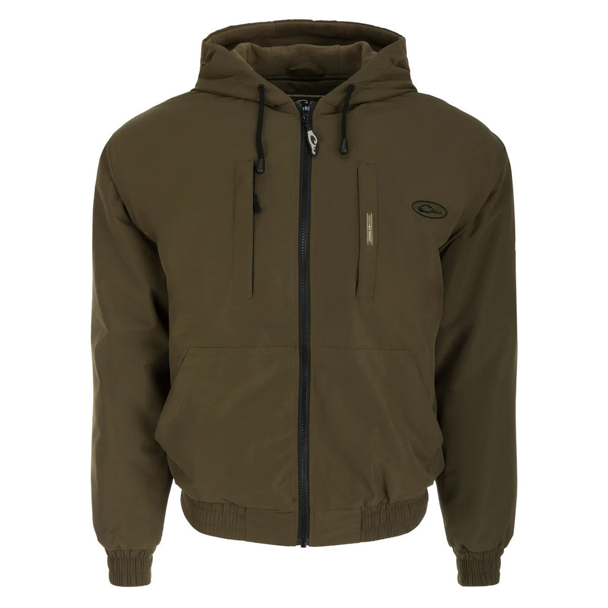 Drake MST Waterproof Full-Zip Jacket with Hood Image in Green Timber