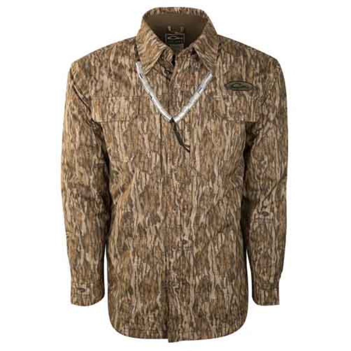Drake Waterfowl Guardian Flex Shirket Image in Mossy Oak Bottomland