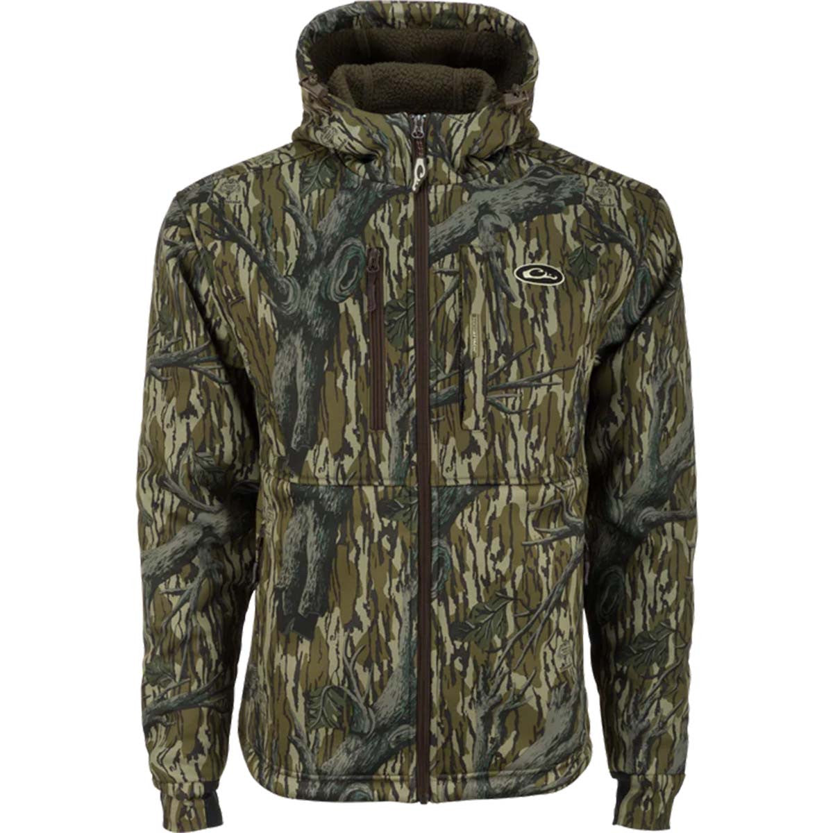 Drake MST Full Zip Hole Shot Hooded Windproof Eqwader - Mossy Oak Original Treestand