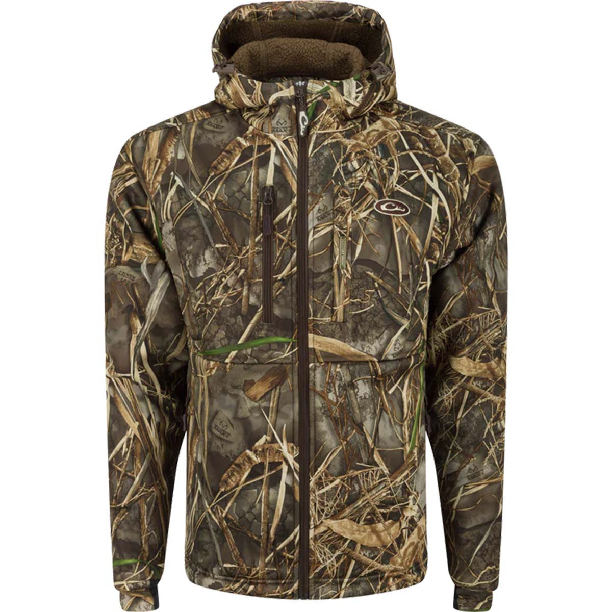 Drake MST Full Zip Hole Shot Hooded Windproof Eqwader - Realtree Max 7