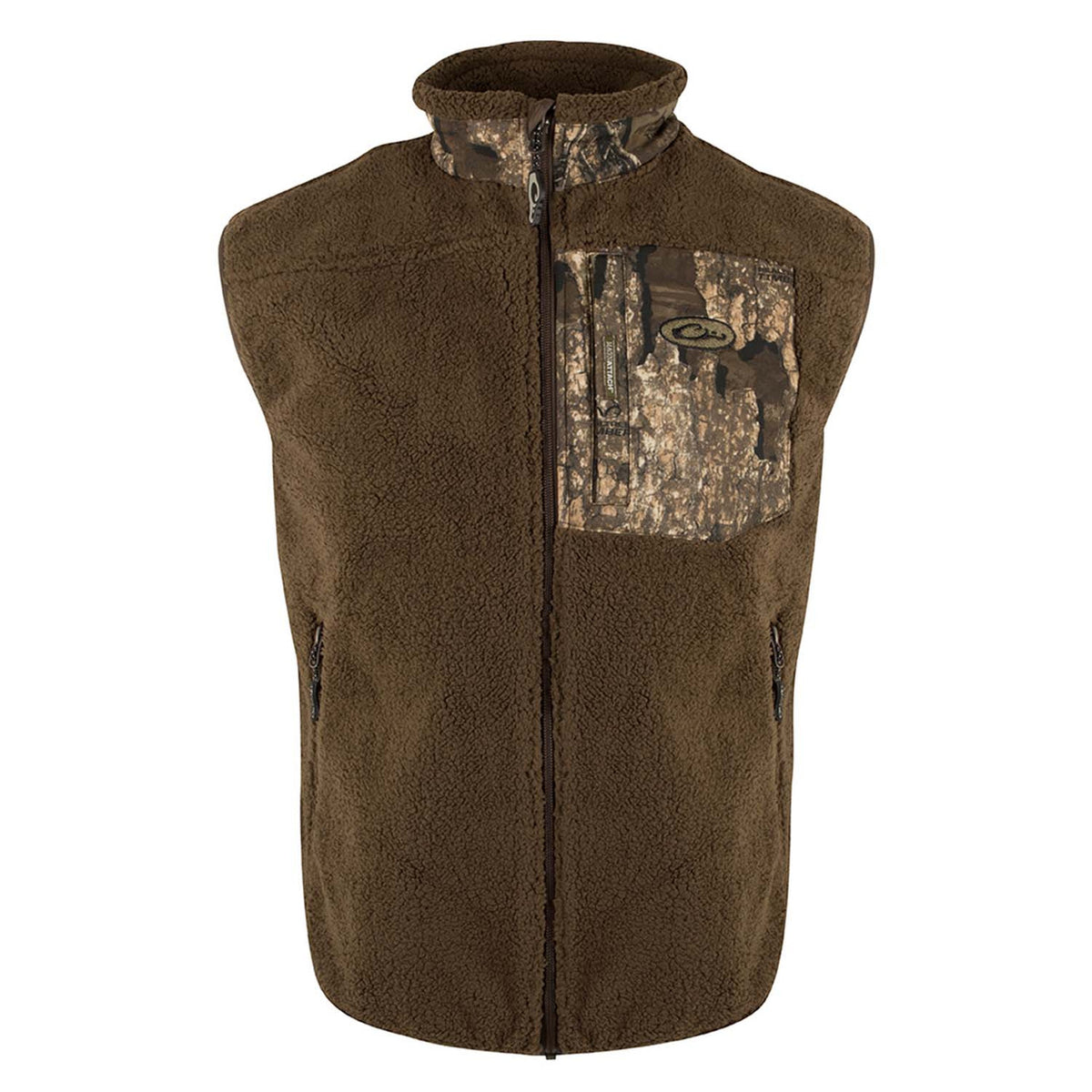 Drake Waterfowl MST Sherpa Fleece Hybrid Liner Vest Image in Realtree Timber