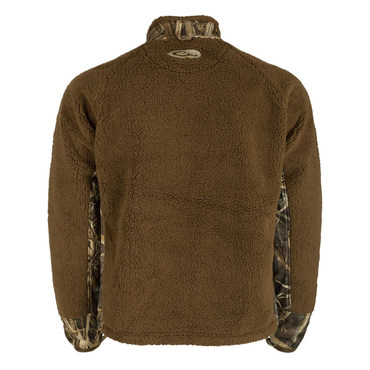 Drake Waterfowl MST Sherpa Fleece Hybrid Liner Full Zip Jacket Back Image in Realtree Max 7