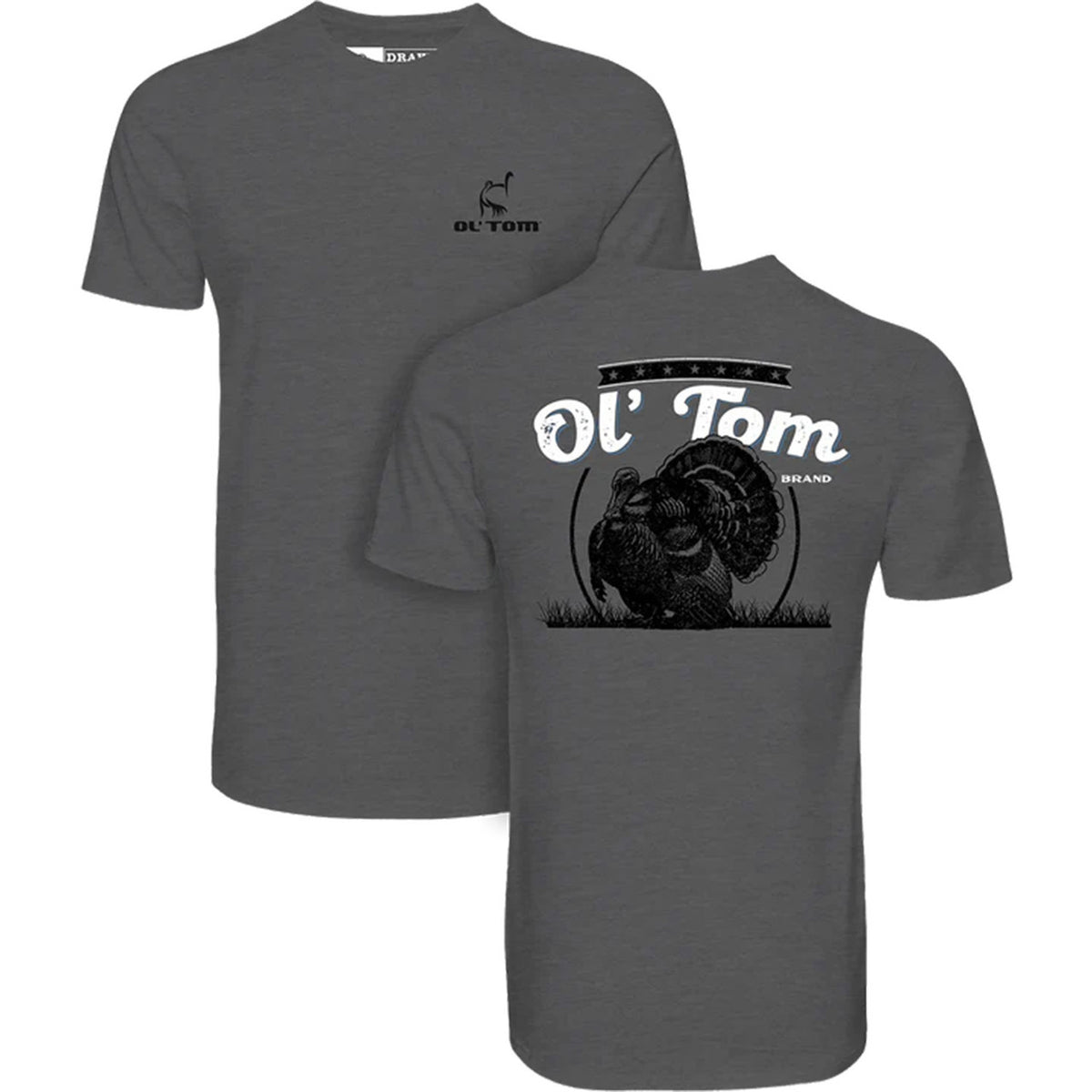image of Drake Ol Tom Full Strut T-Shirt in Graphite Heather.